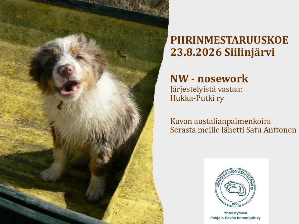 NW Pohjois-Savon Kennelpiirin Mestaruuskokeet starttaavat 23.8.2026